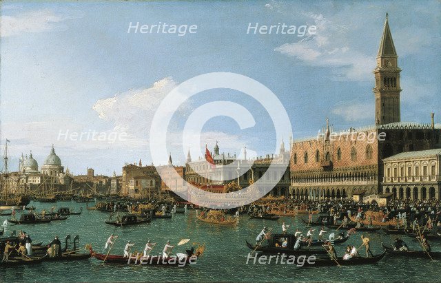 Return of Il Bucintoro on Ascension Day, 1745-1750. Artist: Canaletto (1697-1768)