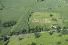 Aerial view of a Will You Marry Me message, Bedfordshire, c2010s(?). Artist: Damian Grady.