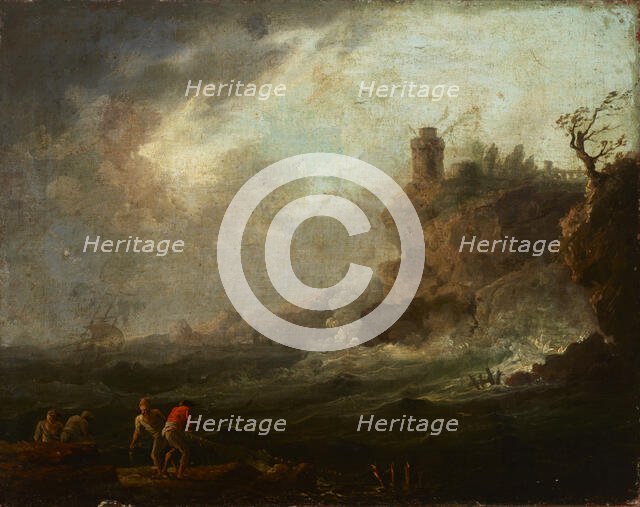 Marine View with a Castle on the Rock, 2nd half of 18th century. Creator: Unknown.