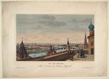View of Moscow, taken from the balcony of the Imperial Palace, 1812. Artist: Courvoisier-Voisin, Henri (1757-1830)