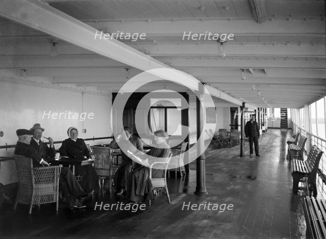 Promenade deck on 'SS Insulinde', 1914. Creator: Kirk & Sons of Cowes.