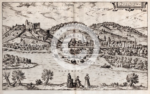 Pressburg (Bratislava). From: Civitates orbis terrarium), 1588. Artist: Braun, Georg (1541-1622)