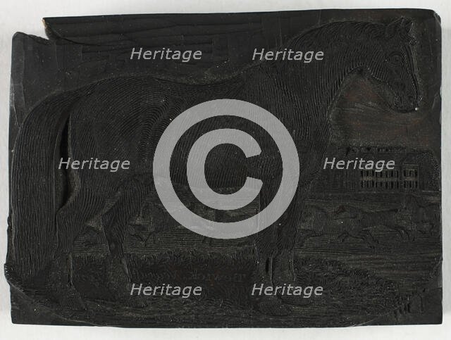 Woodblock for The Black Horse, from a General History of Quadrupeds, c. 1790. Creator: Thomas Bewick.