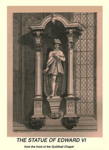 The Statue of Edward VI, 1886. Artist: J Mills.