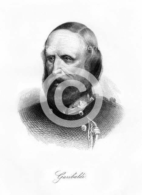 Giuseppe Garibaldi, Italian patriot, 19th century. Artist: J Hagger