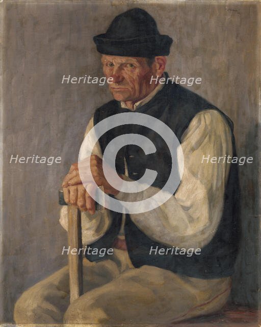 Study of a Seated Lumberjack, 1935. Creator: Andrej Kovacik.