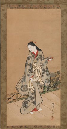 Woman on Veranda, ca. 1730. Creator: Takizawa Shigenobu.