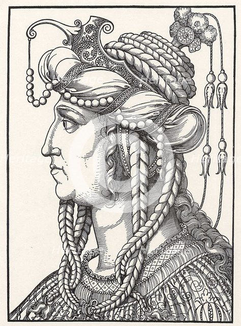 Portrait of wife of Suleiman the Magnificent. Artist: Schoen, Erhard (1491-1592)