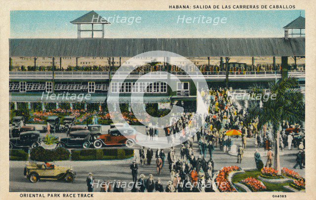'Habana: Salida De Las Carreras De Caballos. Oriental Park Race Track', c1910. Artist: Unknown.