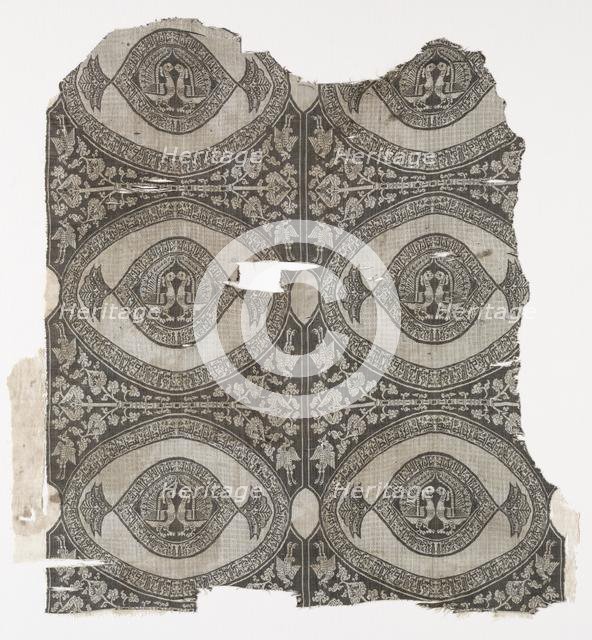 Lampas with confronting peacocks, 1660-1955. Creator: Unknown.