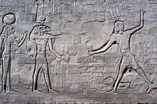 Pharaoh smiting his enemies, Temple of Khnum, Ptolemaic and Roman Periods. Artist: Unknown