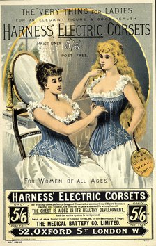 A corset advertisement, 1891. Artist: Unknown