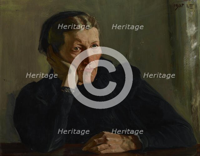 Portrait of Mother, before 1905. Creator: Wincenty Wodzinowski.