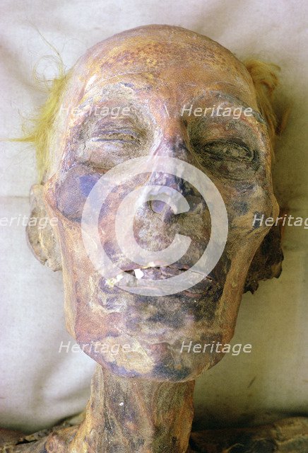 Head of the mummy of Rameses II, Cairo Museum, Egypt. Artist: Tony Evans