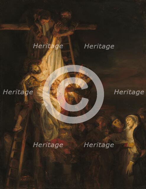 The Descent from the Cross, 1650/1652. Creators: Constantijn van Renesse, Workshop of Rembrandt.