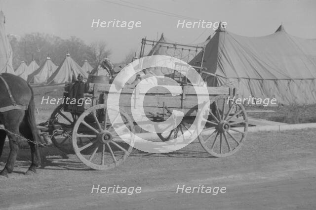 Possibly: Refugees lined up at meal time in the camp for white..., Forest City, Arkansas, 1937. Creator: Walker Evans.