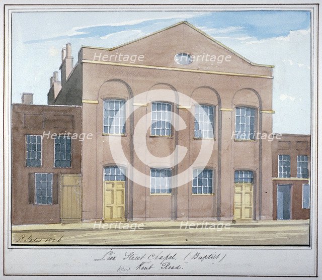 Lion Street Baptist Chapel, off New Kent Road, Southwark, London, 1826. Artist: G Yates