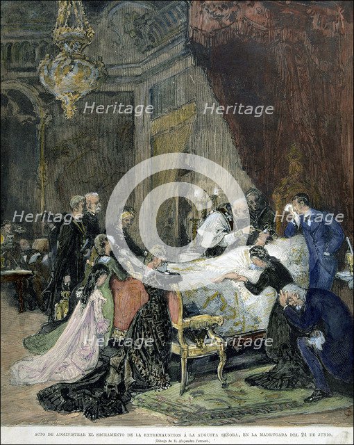 Funeral chapel of Queen Maria of Mercedes Orleans at the Royal Palace,' Alejandro Ferrant drawing…