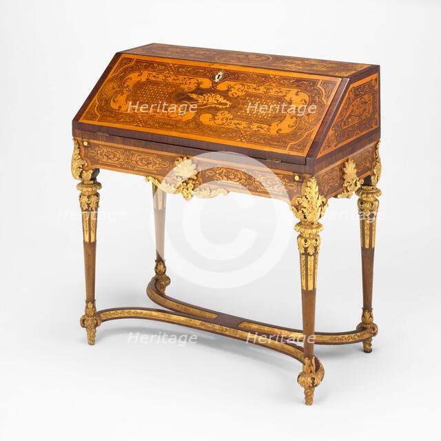 Slant-Front Desk, Germany, c. 1720. Creator: Attributed to Heinrich Ludwig Rohde.