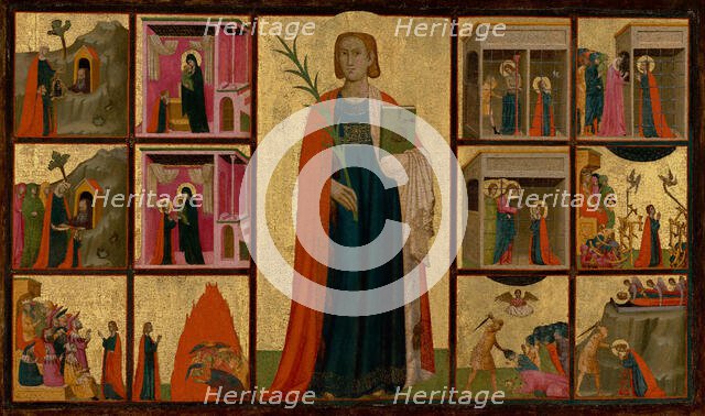 Saint Catherine of Alexandria and Twelve Scenes from Her Life, about 1330. Creators: Donato d'Arezzo, Gregorio d'Arezzo.