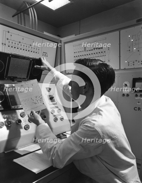 Production line control room, Spillers Animal Foods, Gainsborough, Lincolnshire, 1962. Artist: Michael Walters
