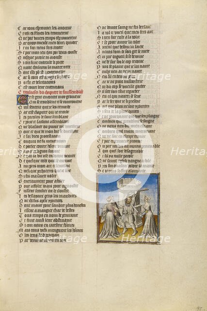 The Personifications of Franchise and Pity Attacking Resistance; Roman de la Rose, about 1405. Creator: Unknown.