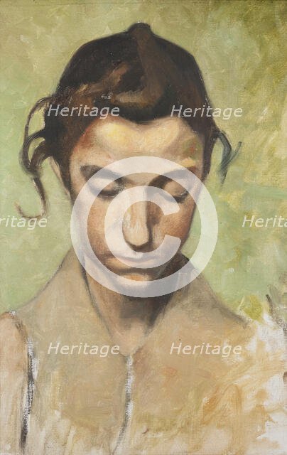A Girl's Head I, c19th century. Creator: Olof Sager-Nelson.