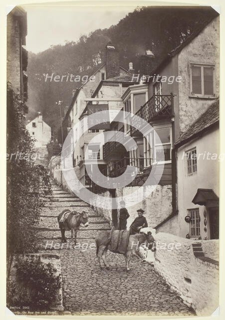 Clovelly, the New Inn and Street, 1860/94. Creator: Francis Bedford.