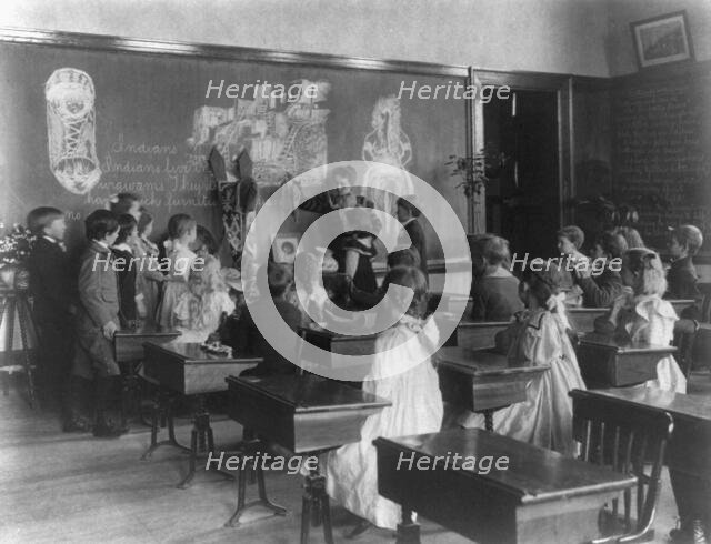Elementary school class on American Indian culture, Washington, D.C., (1899?). Creator: Frances Benjamin Johnston.