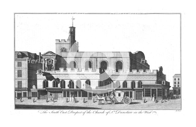 'The South East Prospect of St. Dunstan in the West', c1756. Creator: Benjamin Cole.