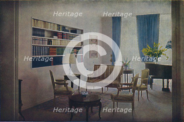 'Drawing-room designed by André Dumuys, which adjoins the living-room, from which it can be separate Artist: Unknown.