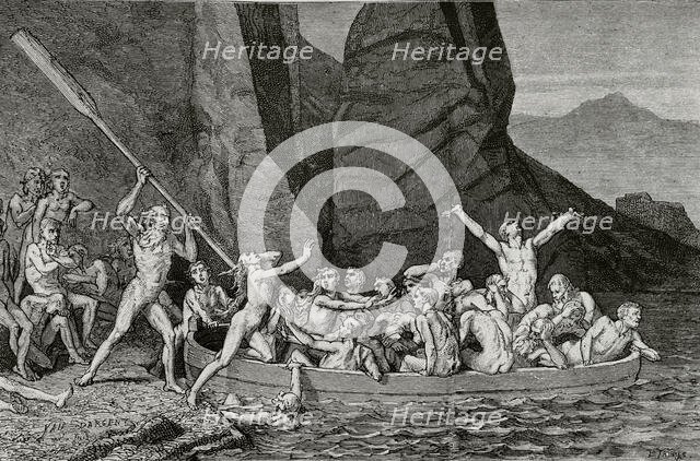 The Divine Comedy (1307-1321): Inferno (Hell), 1888.  Creators: Jean Edouard Dargent, E Thomas.