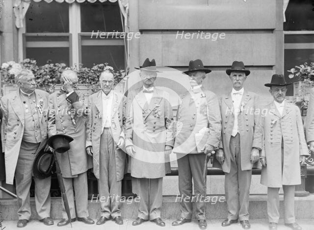 Confederate Reunion - The Commander In Chief, General Harrison And Staff; Generals Mickey..., 1917. Creator: Harris & Ewing.