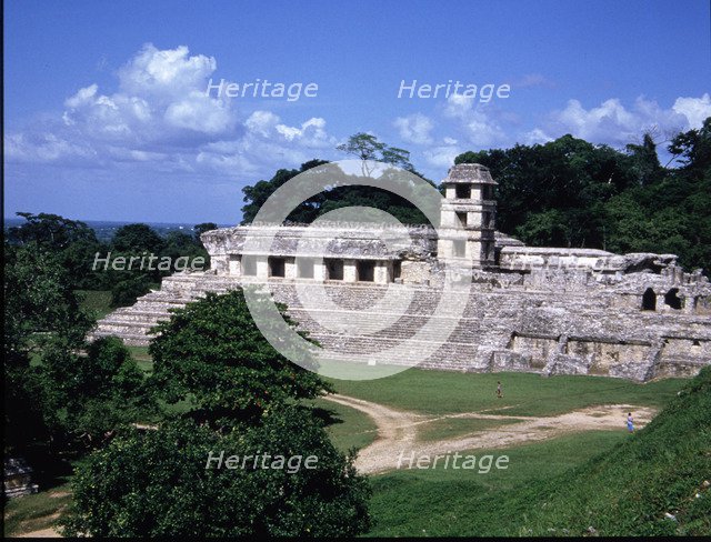 View of 'The Palace' in the Mayan ruins of Palenque.