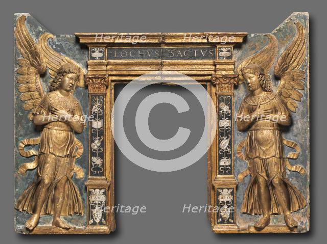 Tabernacle Relief with Flanking Angels, c. 1480-1500. Creator: Tullio Lombardo (Italian, c. 1455-1532), circle of.
