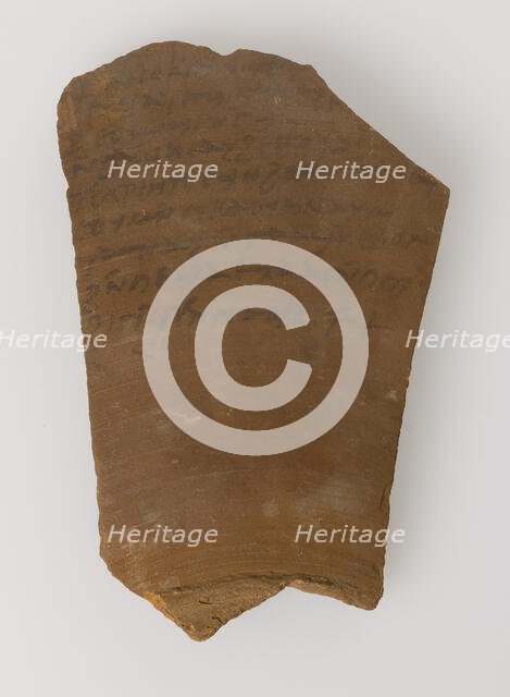 Ostrakon with a Letter from Gennadius to Peter, Coptic, 580-640. Creator: Unknown.