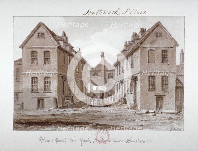 'Pump Court, Vine Yard, Saint Olave's, Southwark', London, 1828. Artist: John Chessell Buckler