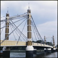 Albert Bridge, Kensington and Chelsea, Greater London Authority, 1960-1985. Creator: Leonard Robin Mattock.