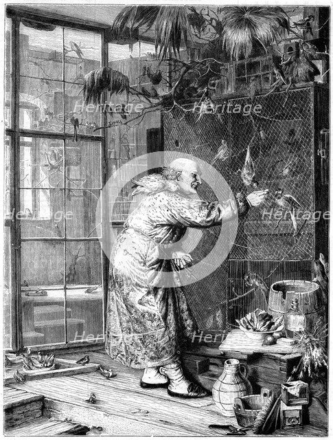 'Feeding the pets', 1880. Artist: Unknown