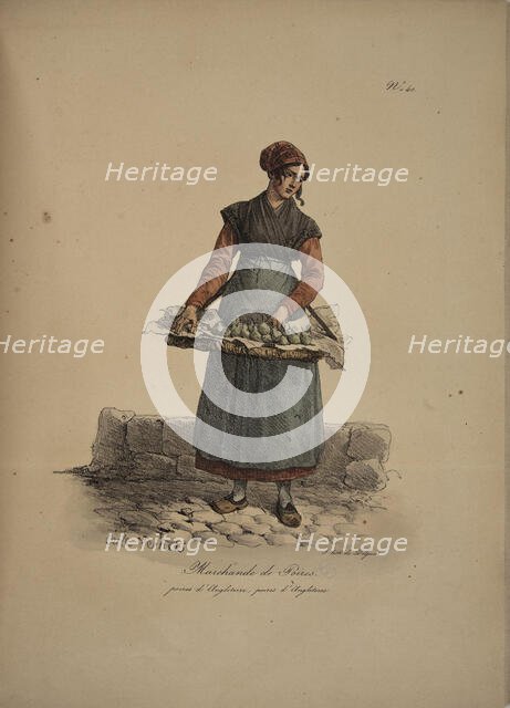 Pear seller. From the Series "Cris de Paris" (The Cries of Paris), 1815. Creator: Vernet, Carle (1758-1836).