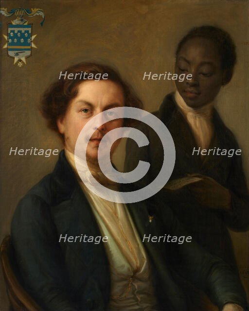 Portrait of Count Giuseppe Manara with his Ethiopian servant, 1842. Creator: Carnovali, Giovanni (1804-1873).