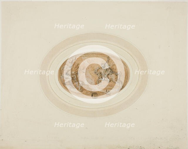 Marcus Curtius Leaping into the Abyss, 1555/63. Creator: Francesco Salviati.