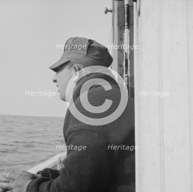 On board the fishing boat Alden out of Gloucester, Massachusetts, 1943. Creator: Gordon Parks.