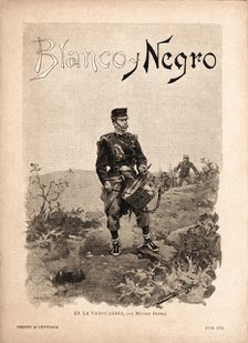 Cover of the magazine 'Blanco y Negro'. Madrid, September 1894. Infantry drum. Drawing by Méndez …