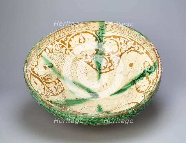 Bowl with Lioness, 12th/13th century. Creator: Unknown.
