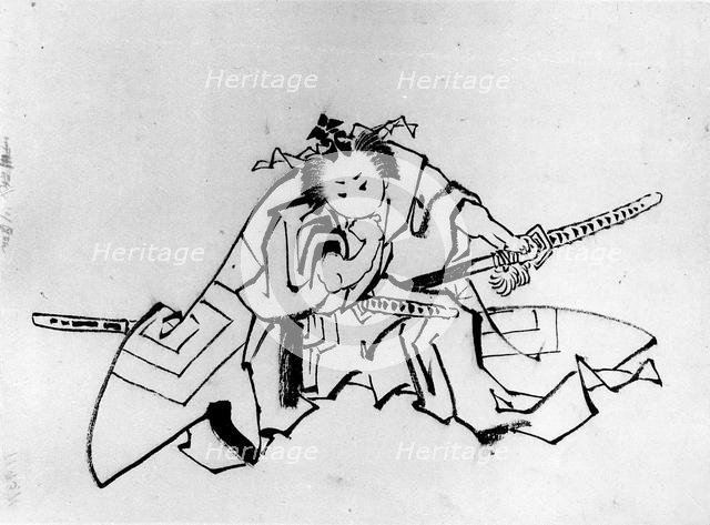 The Actor Danjuro as Shibaraku, 18th-19th century. Creator: School of Katsushika Hokusai.