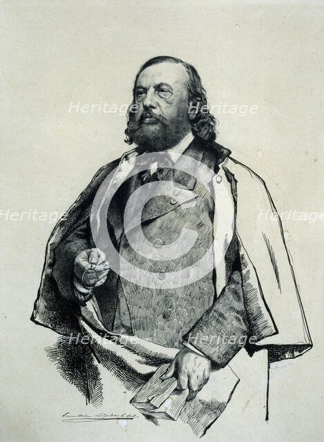 Portrait of the poet Théophile Gautier (1811-1872), 1879. Creator: Liphart, Ernest Karlovich (1847-1932).