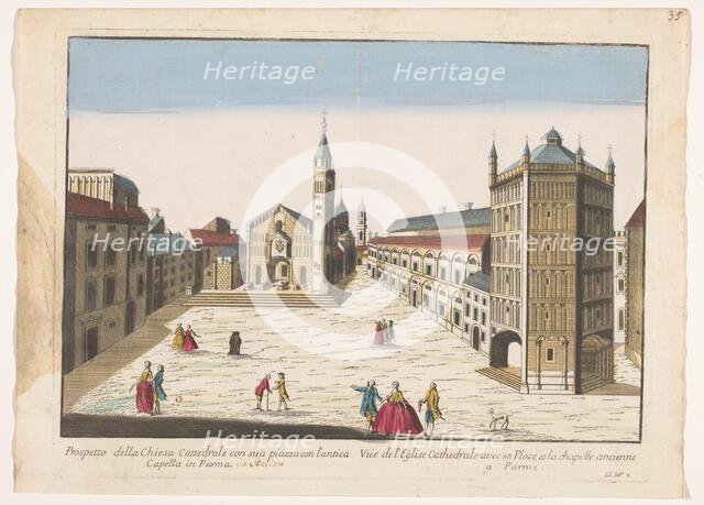 View of the Dom and the Baptisterium in Parma, 1700-1799. Creator: Unknown.