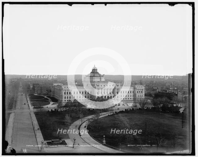 Library of Congress from Capitol dome, Washington, D.C., 1898. Creator: William H. Jackson.
