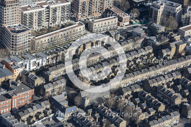 Terraced houses along Larcom Street, Walworth, London, 2018. Creator: Historic England Staff Photographer.
